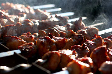 Beautiful photo kebab meat on skewers №44746