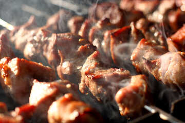 Beautiful photo kebab meat on skewers №44747