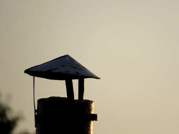 cheminée silhouette au coucher du soleil №44474