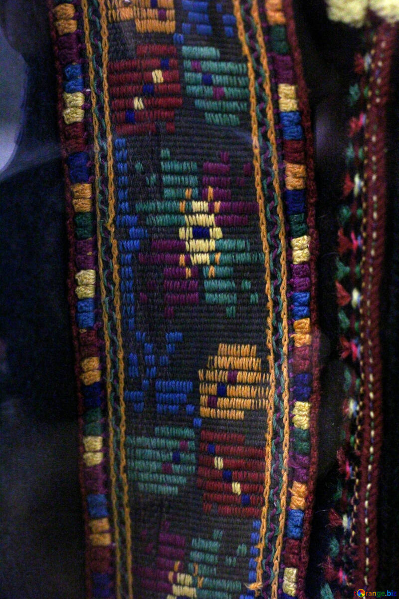 A textura da antiga tecelagem de fios coloridos №44295