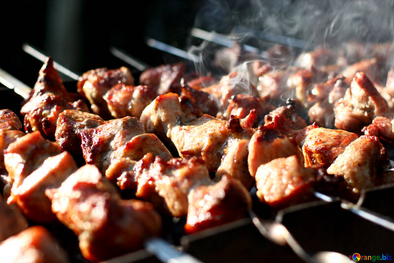 Beautiful photo kebab meat on skewers №44738