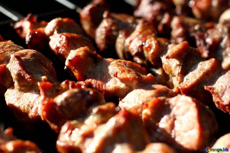 Beautiful photo kebab meat on skewers №44739