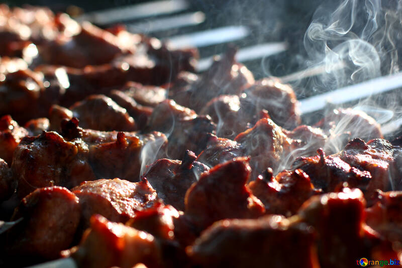 Beautiful photo kebab meat on skewers №44743