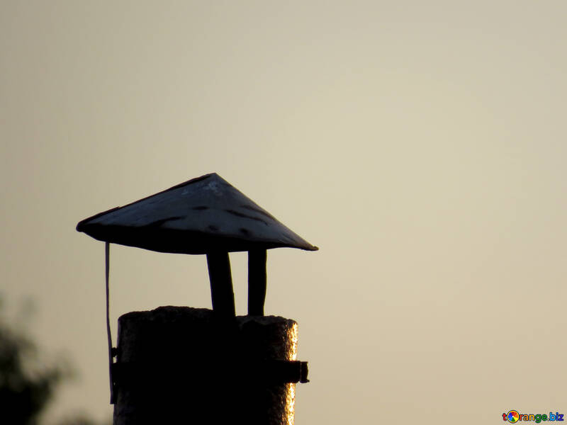 cheminée silhouette au coucher du soleil №44474