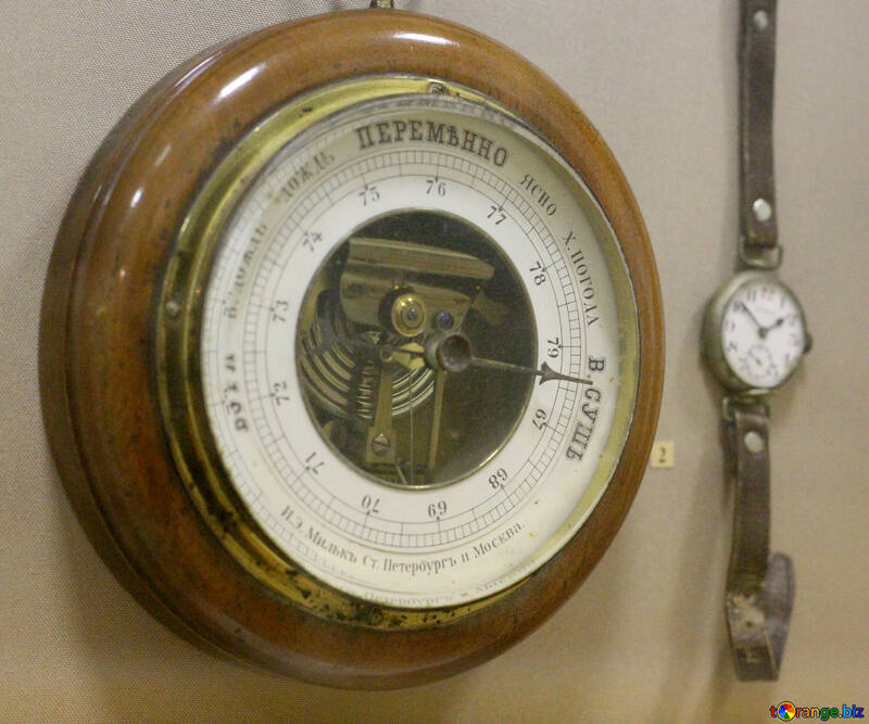 Антикварний барометр і годинник №44238