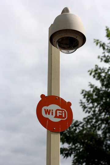 Wi fi sign on a pole №45768