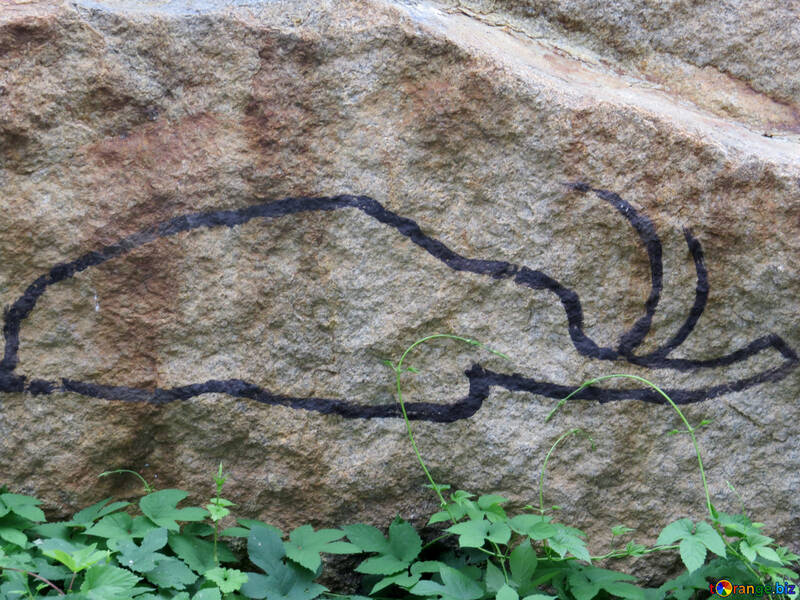 La figura de un elefante en una piedra №45061