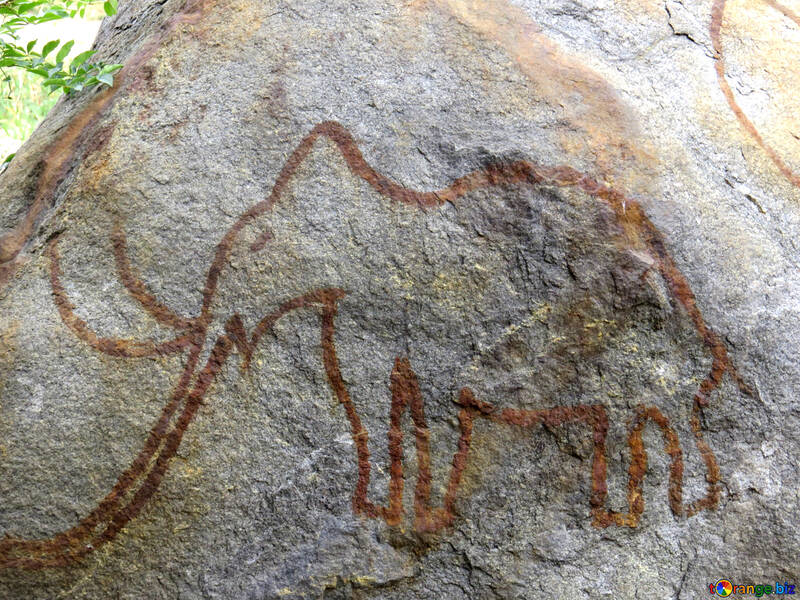 Abbildung Elefanten in Stein №45063