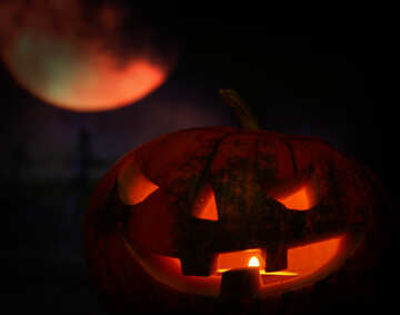 Halloween pumpkin in the background of the moon №46166