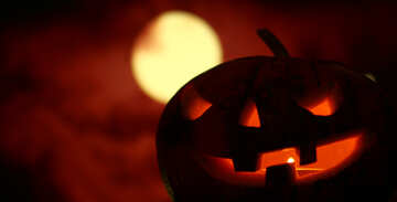 Halloween pumpkin in the background of the moon №46167