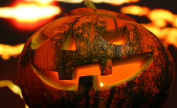 Halloween pumpkin on a sunset background №46192