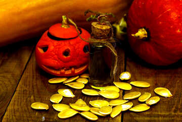 Halloween little pumpkin with seeds №46214
