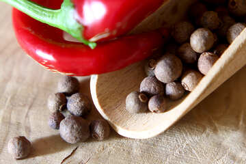 Black pepper and red chilli №46624