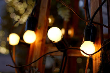 Ghirlanda delle vecchie lampadine a incandescenza №46949