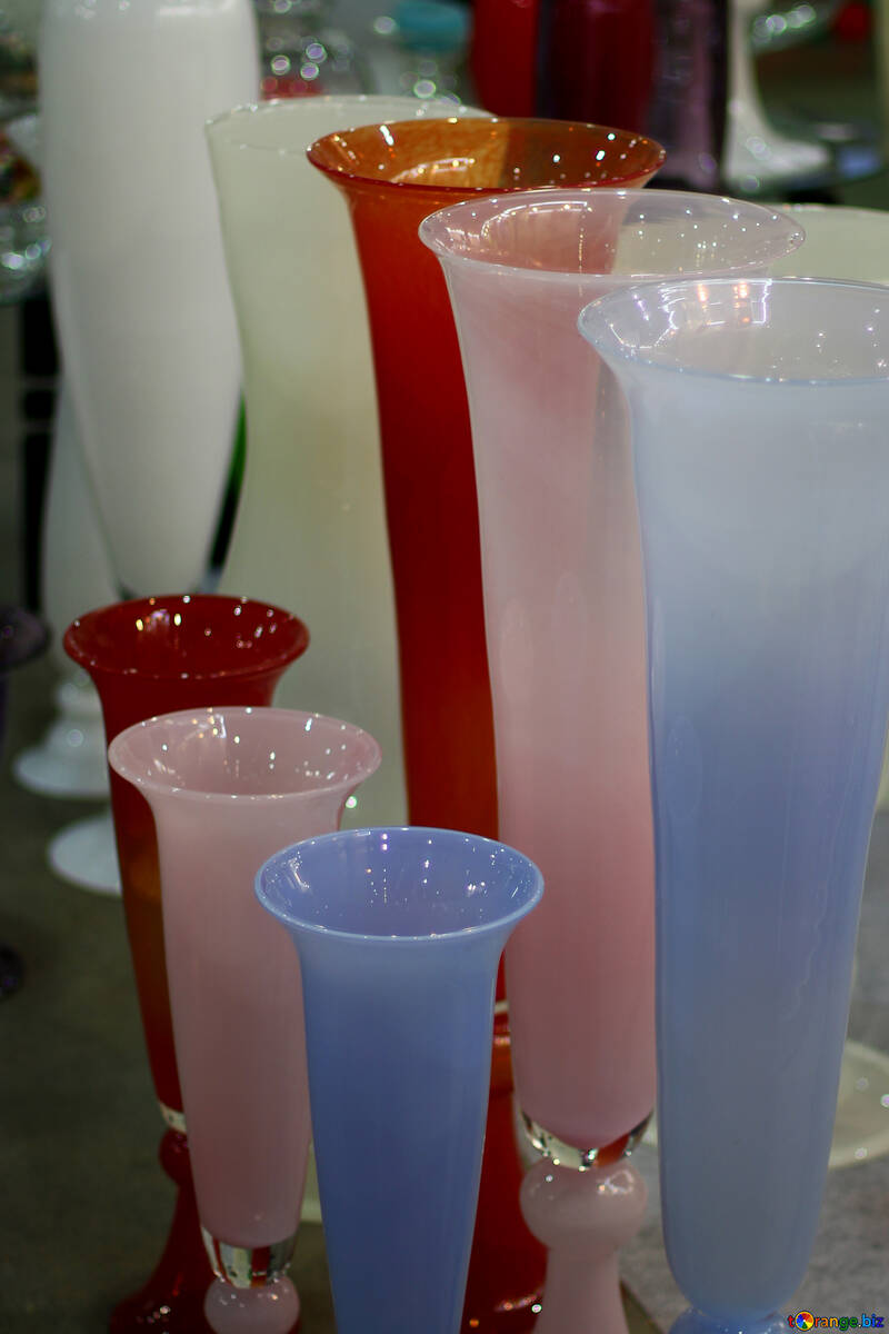 Різнобарвні вази зі скла №46916