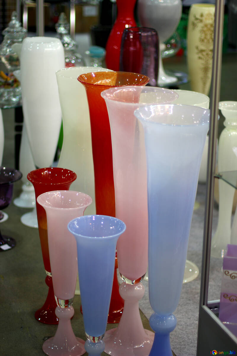 Різнобарвні вази зі скла №46917