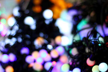 Blurred christmas background background colored lights garlands №47905