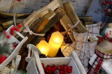Різдвяний декор інтер`єру свічками №47098