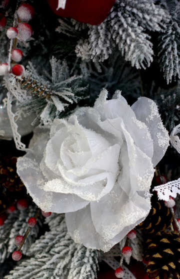 Christmas toy flower on tree №47777