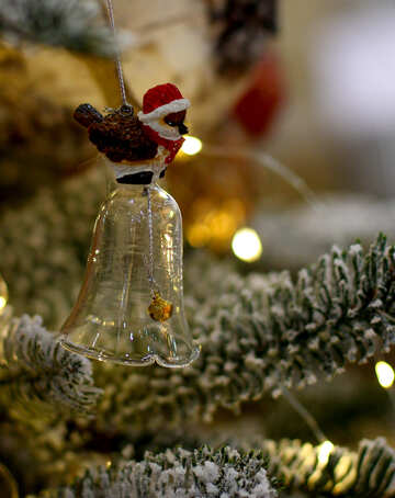 Juguetes de Navidad en la campana de cristal del árbol de navidad №47690