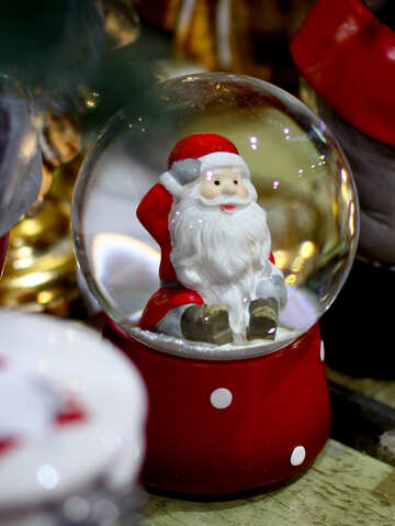 Papai Noel em uma tigela de vidro №47581