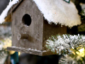 Christmas decoration birdhouse №47563