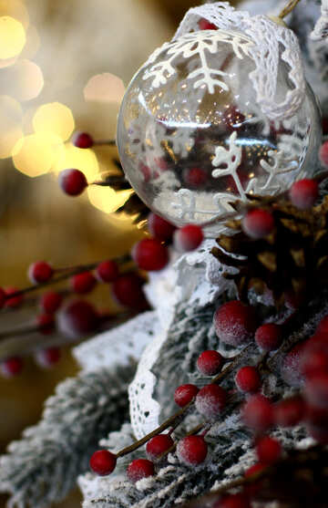 Glass Christmas ball in the composition №47571