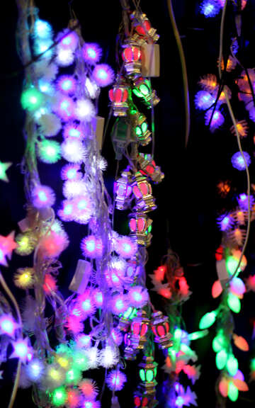Colored lights Christmas light background №47922