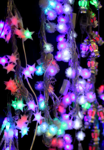 Colored lights Christmas light background №47925