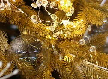 Christmas garland of lights reflection №47757