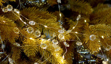 Christmas garland of lights reflection №47764