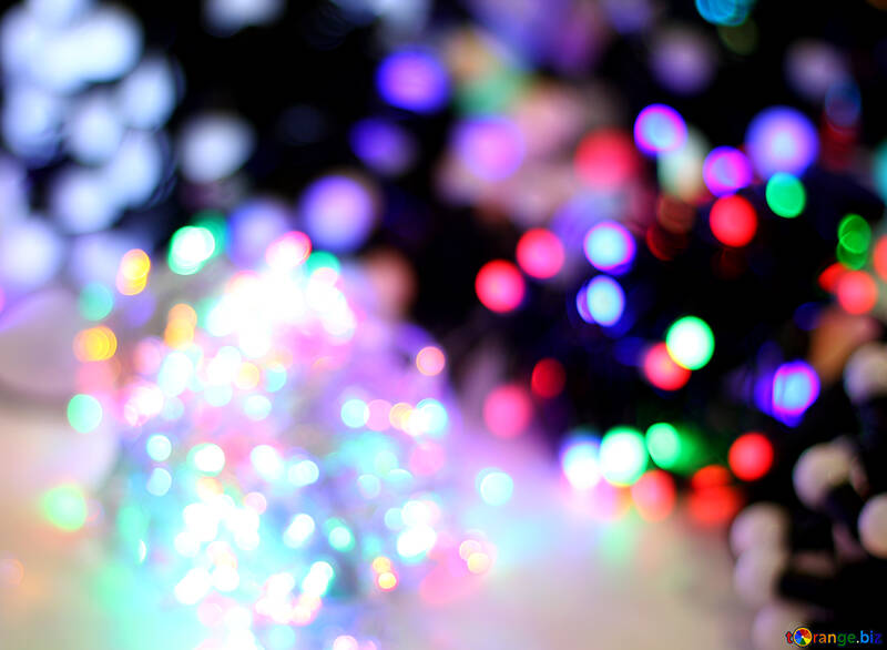 Blurred Christmas lights garlands background color №47910