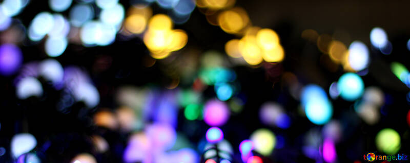 Blurred Christmas lights garlands background color №47912