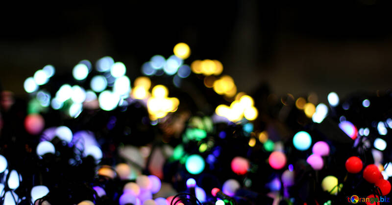 Blurred Christmas lights garlands background color №47917