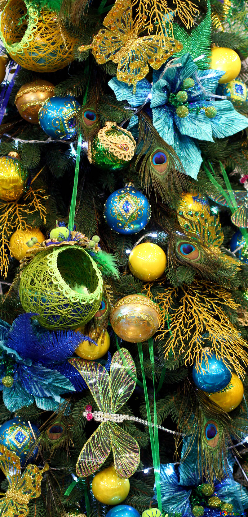 Ornamenti texture su un albero di Natale №47647