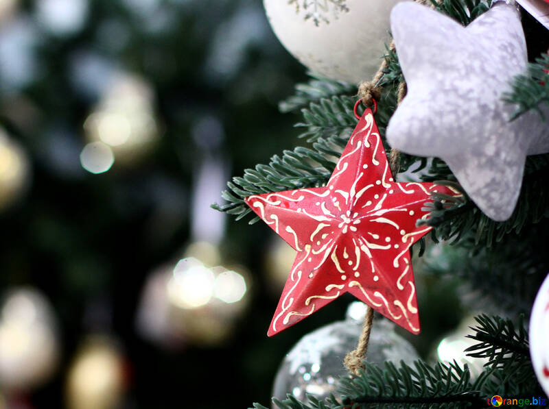 Background with a beautiful Christmas star №47582