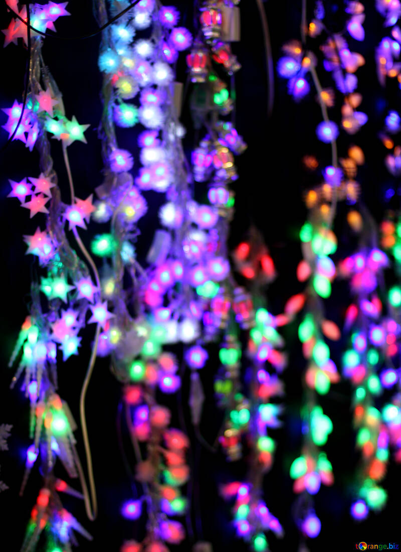 Colored lights Christmas light background №47930