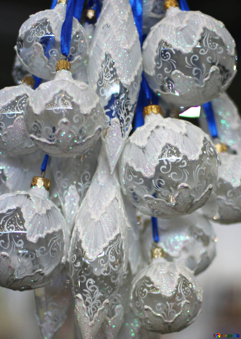 Bunch of glass Christmas balls №47860