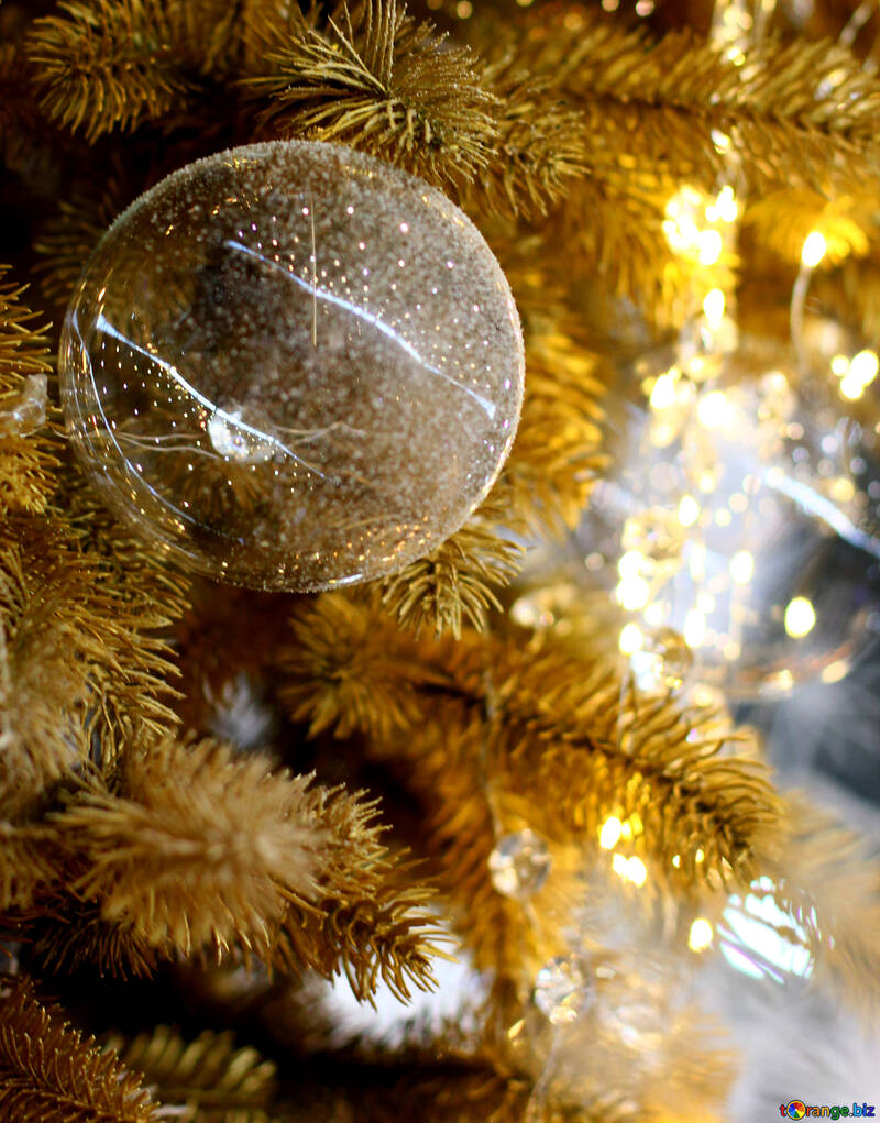 クリスマスツリー上のガラス球 №47735