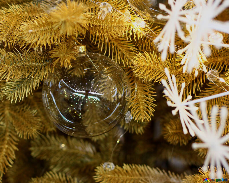 クリスマスツリー上のガラス球 №47746