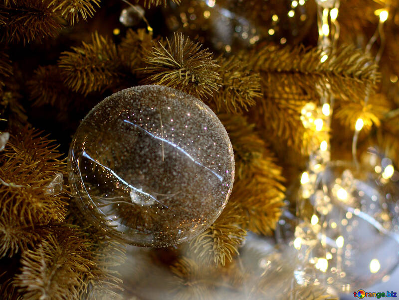 クリスマスツリー上のガラス球 №47736