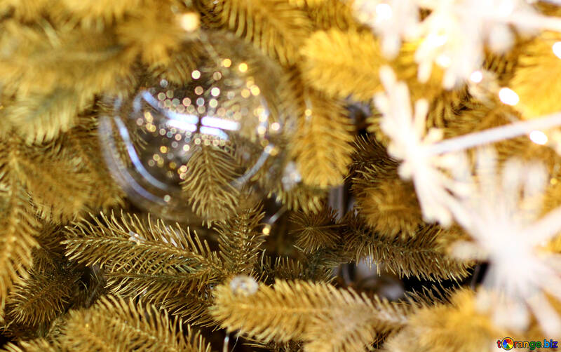 クリスマスツリー上のガラス球 №47744