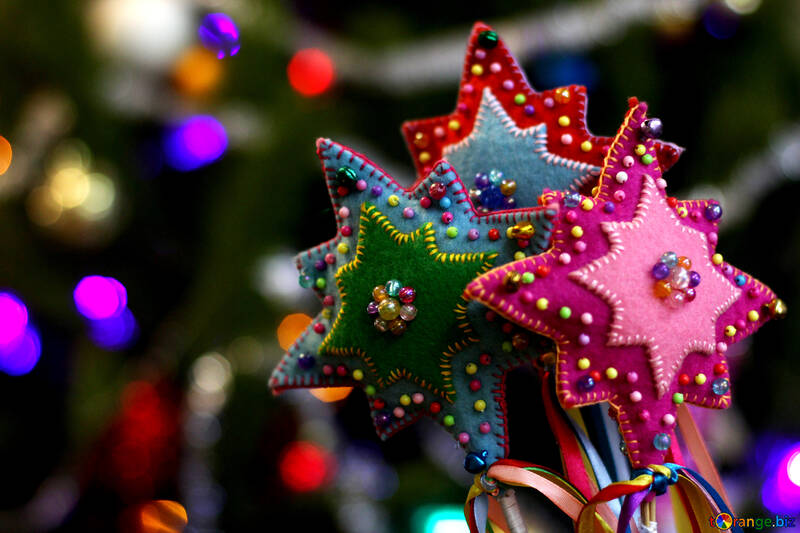 Estrella de la decoración hecha a mano de la Navidad №47955