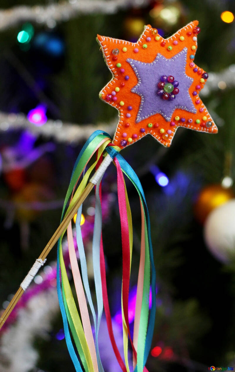 Estrella de la decoración hecha a mano de la Navidad №47951