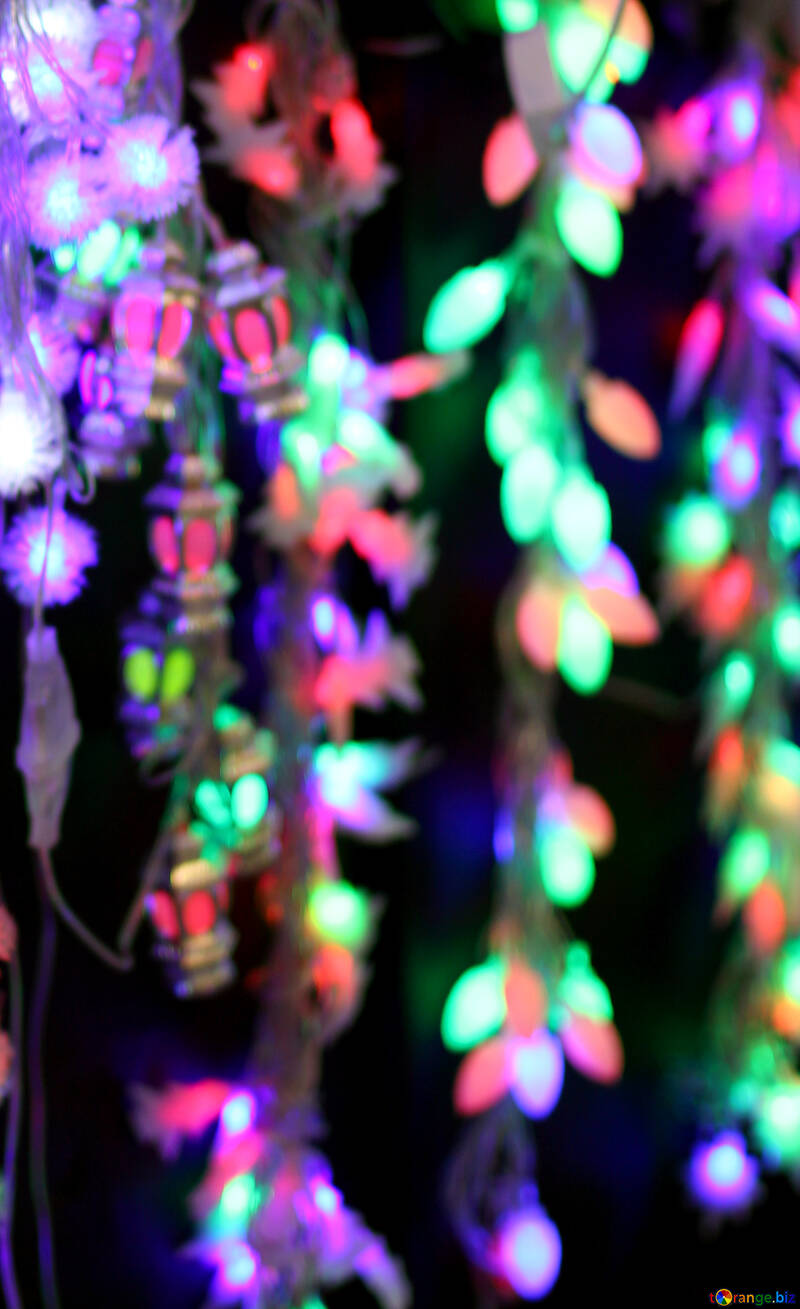 Colored lights Christmas light background №47924