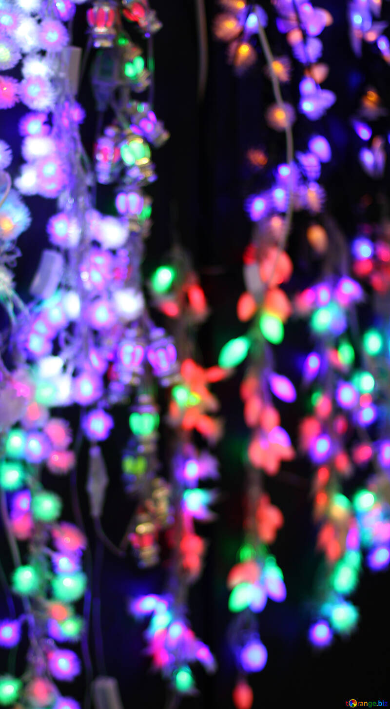 Colored lights Christmas light background №47927