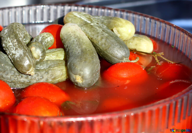 Pickled cucumbers and tomatoes №47493