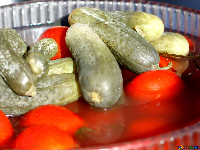 Pickled cucumbers and tomatoes №47494