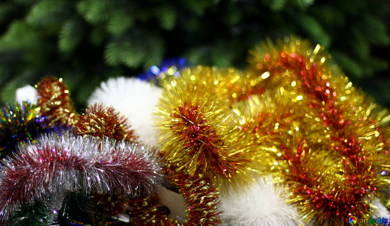 Colored background Christmas garland №47933
