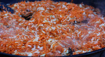 Zanahorias y cebollas asadas №48383